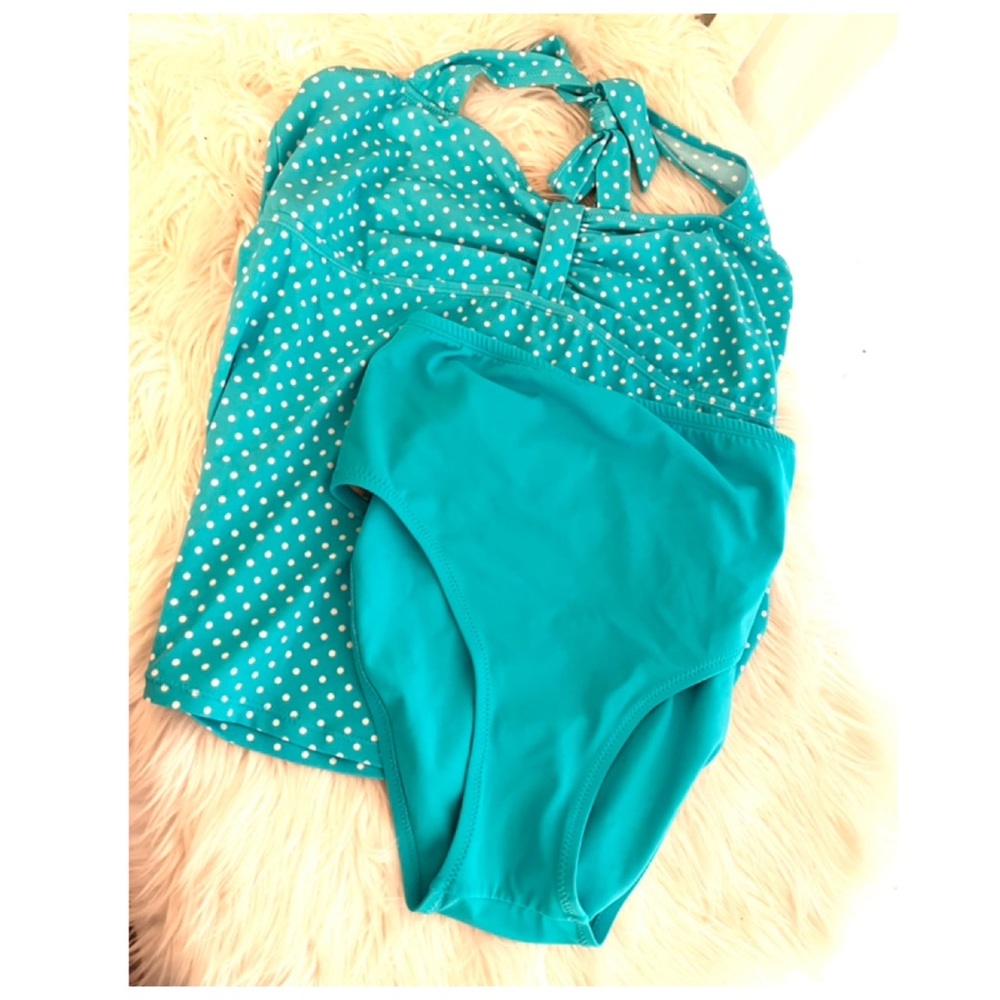 Motherhood Maternity two-piece bathing suit, size L.